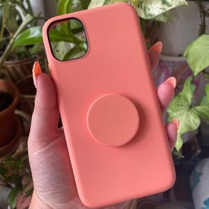iPhone 11 Coral Otterbox with Popsocket Built-In